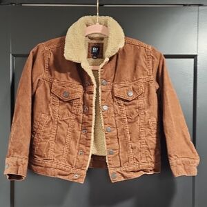 GAP Boys's Brown Corduroy Jacket with Fuzzy Lining